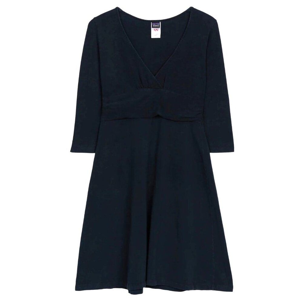 Patagonia Margot Black Dress Size L Organic Cotton Athleisure All-Season Knit